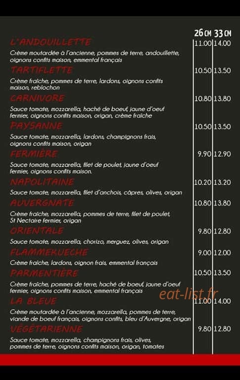 Artisanal pizza — carte page 3