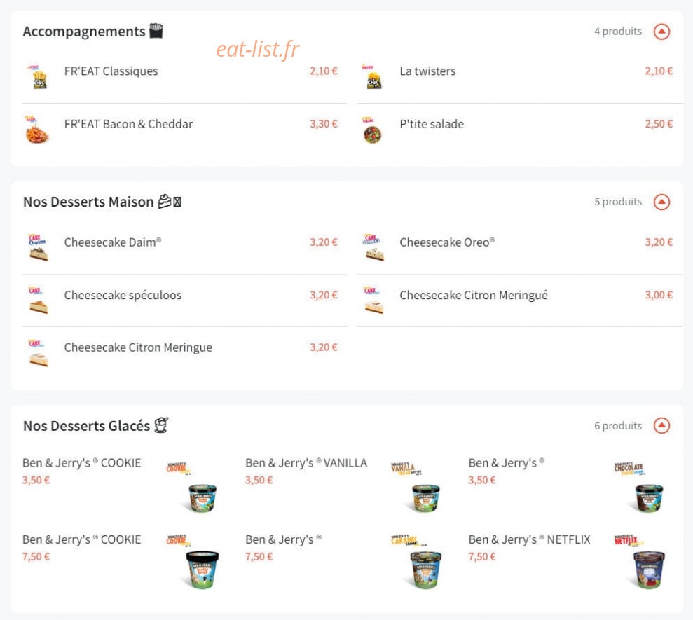Str'eat Burger — carte page 4