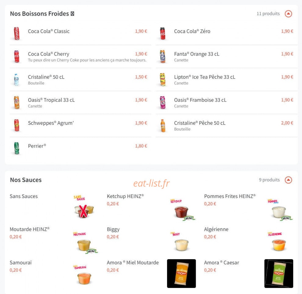 Str'eat Burger — carte page 6