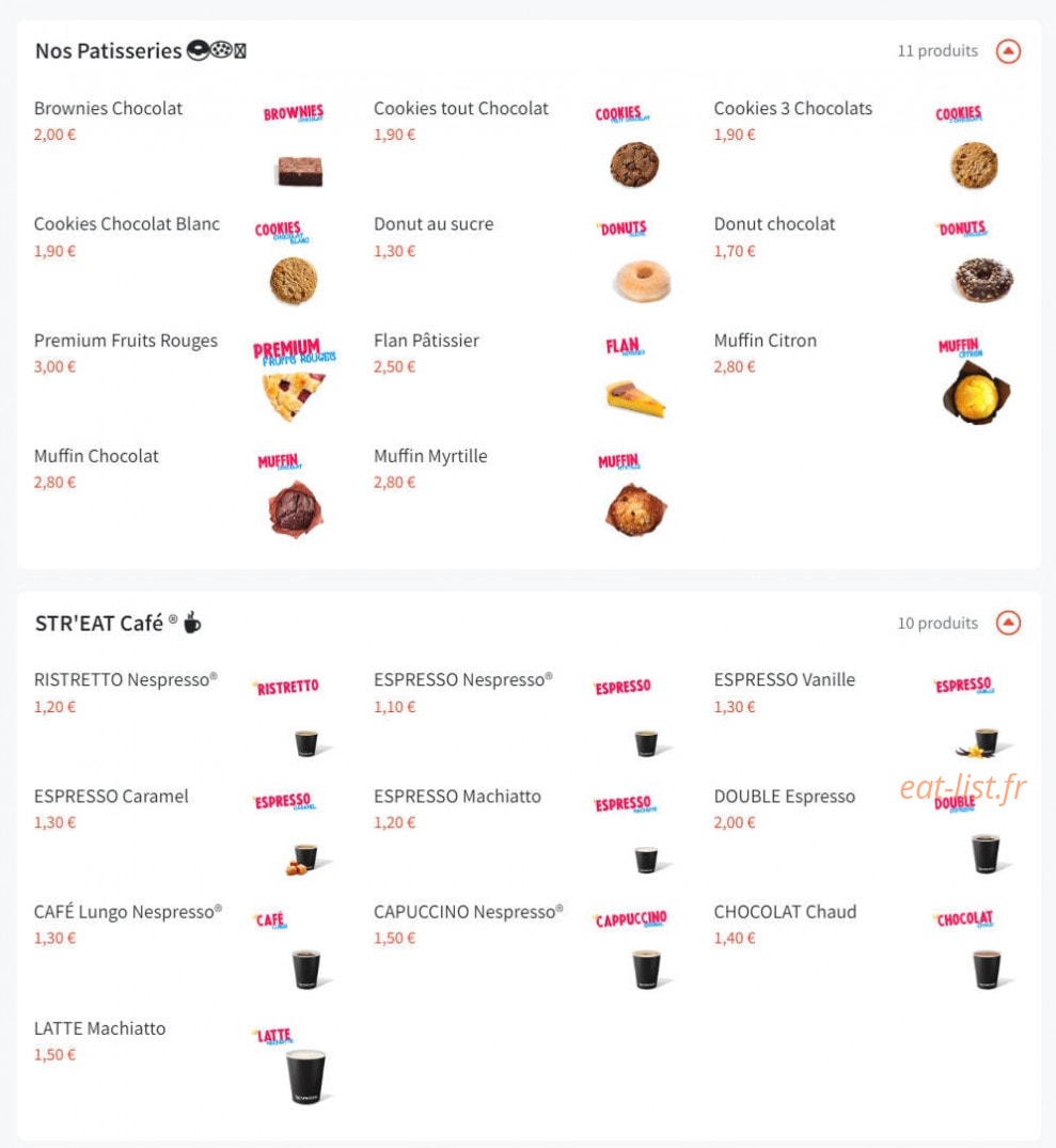 Str'eat Burger — carte page 5