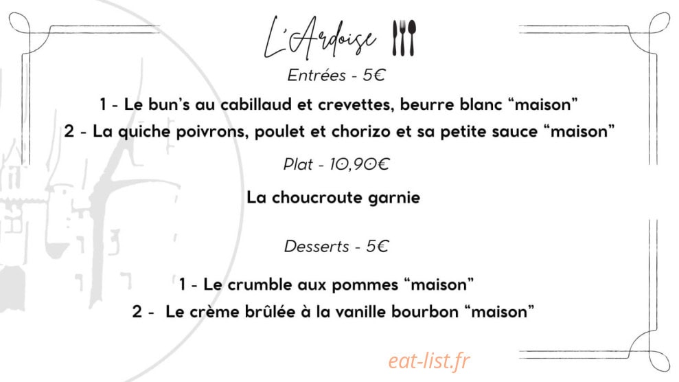 Le Café de la Ville — carte page 1