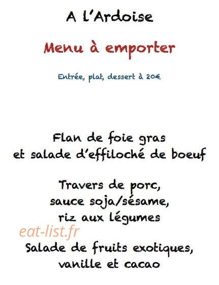 A L'Ardoise — carte page 2