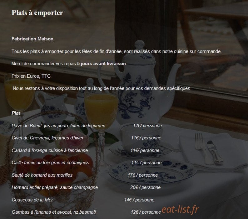 Bar Solognot — carte page 3