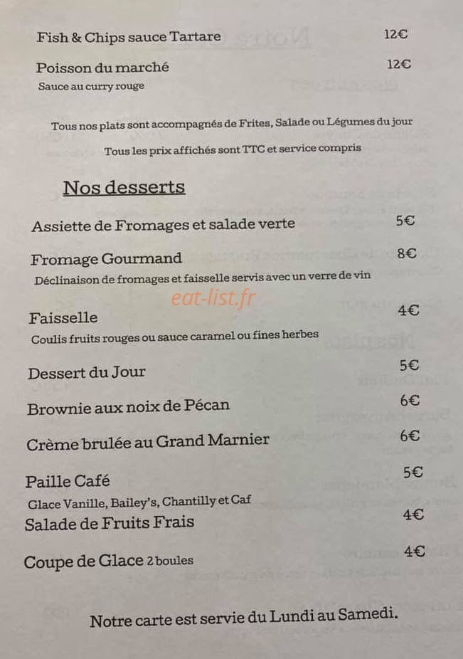 Le Bargamelle — carte page 2