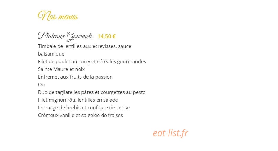 Carte et menu de Mehun Gastronomie à Mehun sur Yevre — Plateaux gourmands