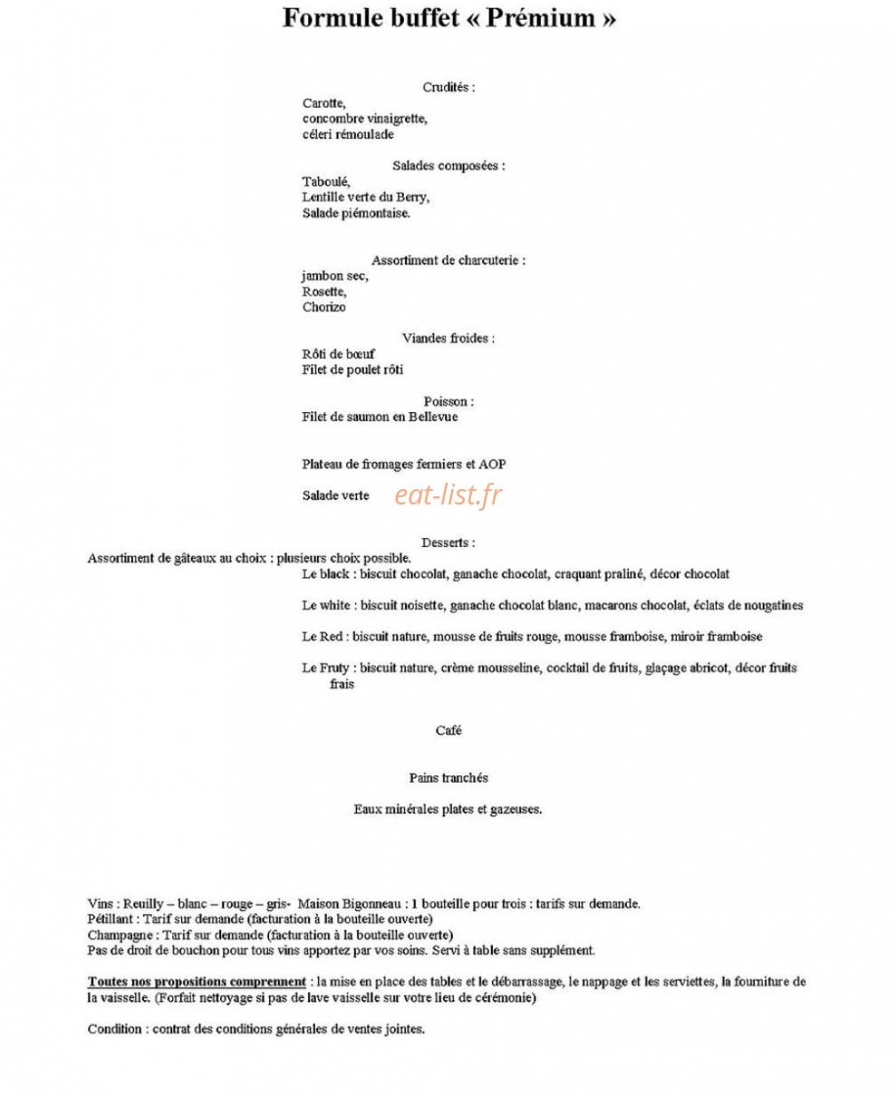 A la Table — carte page 2