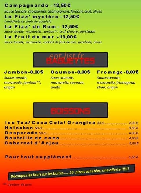 Les Pizz' de Rom — carte page 3