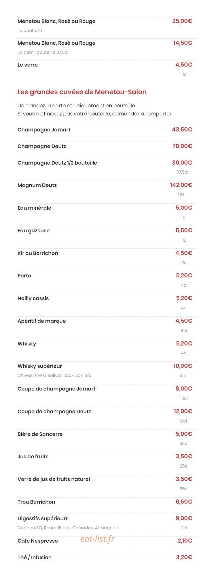 Restaurant C'Heu le Zib — carte page 4