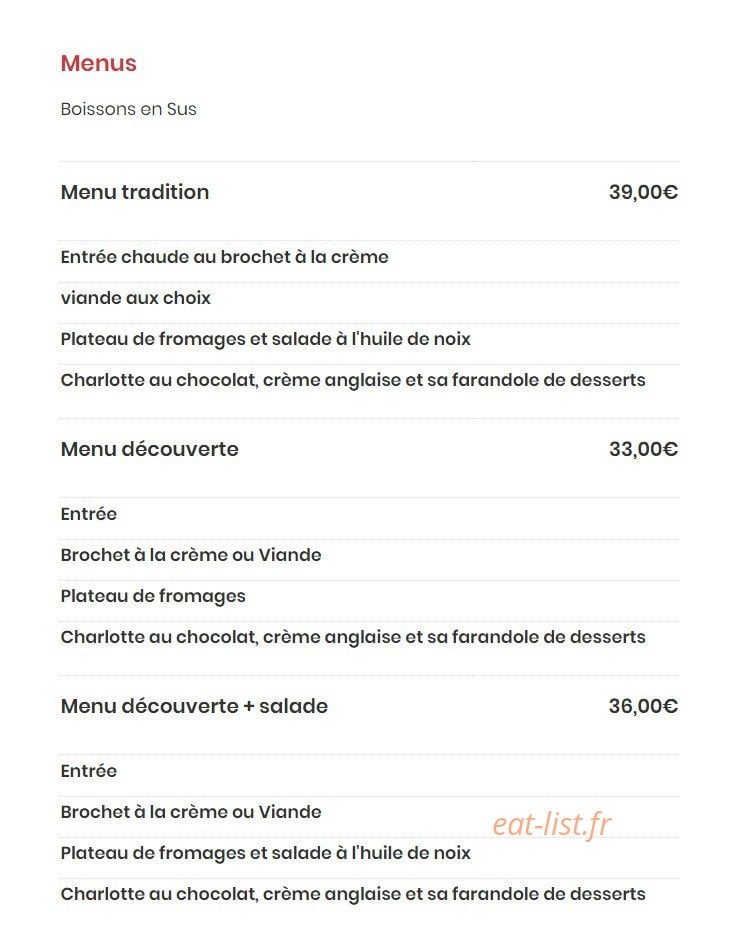 Restaurant C'Heu le Zib — carte page 1