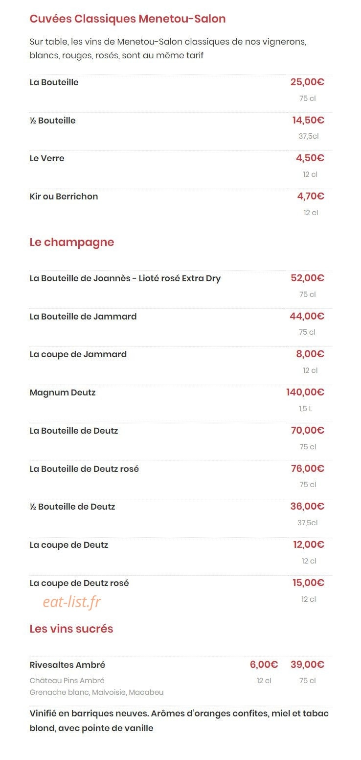 Restaurant C'Heu le Zib — carte page 9