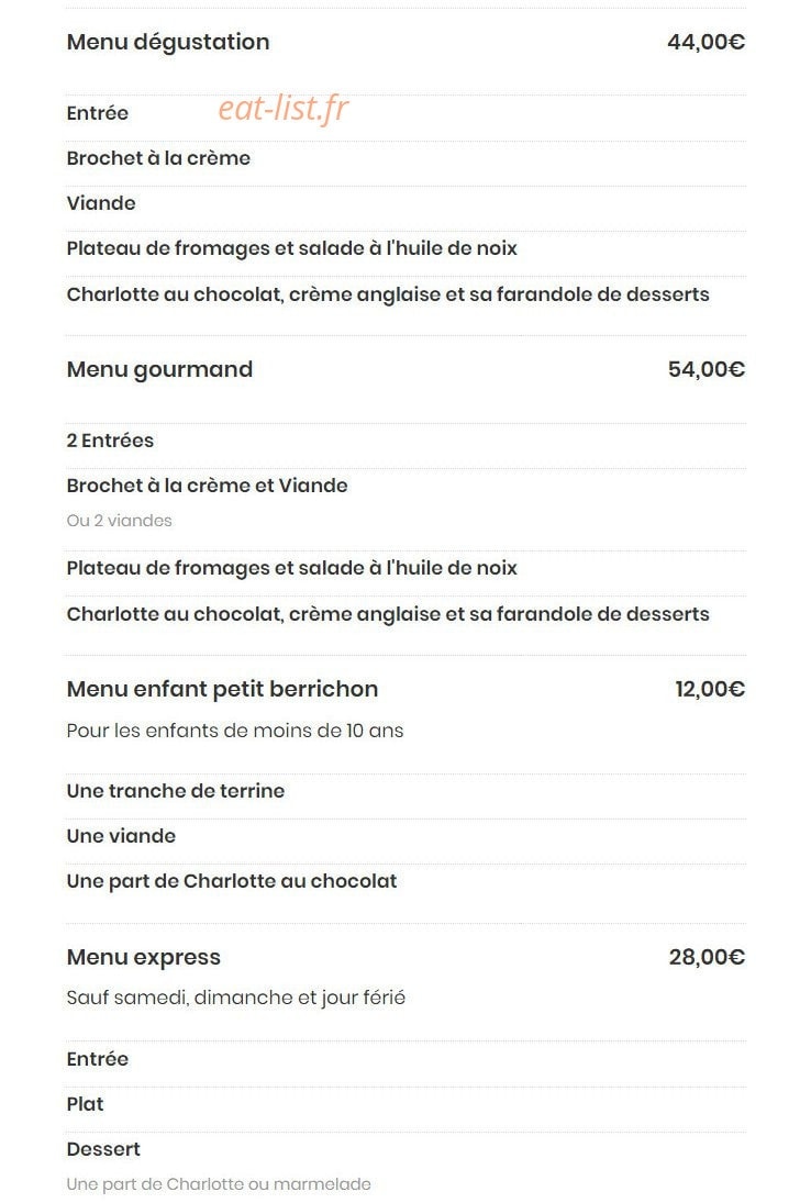 Restaurant C'Heu le Zib — carte page 2