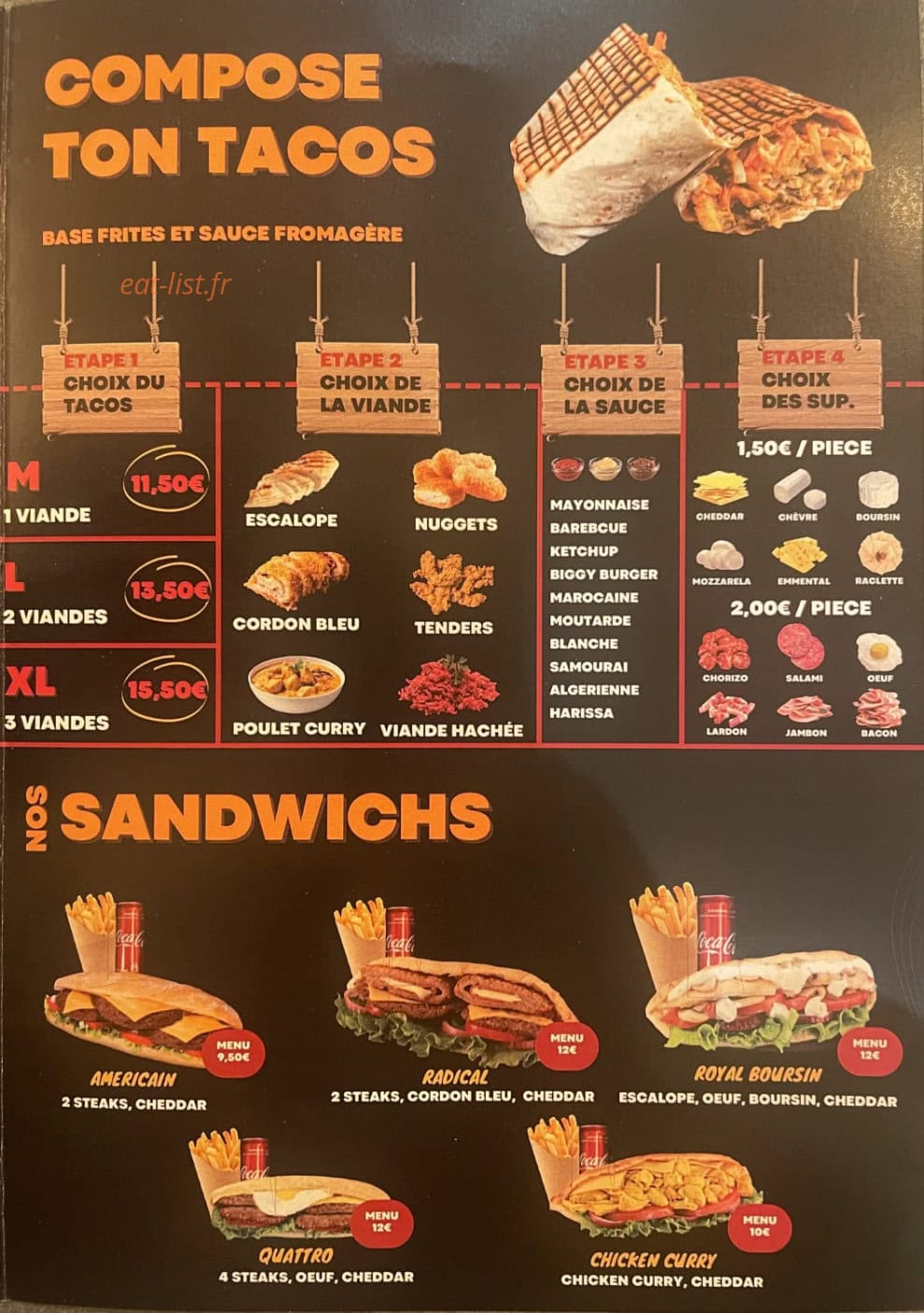 Pizza Avord — carte page 1