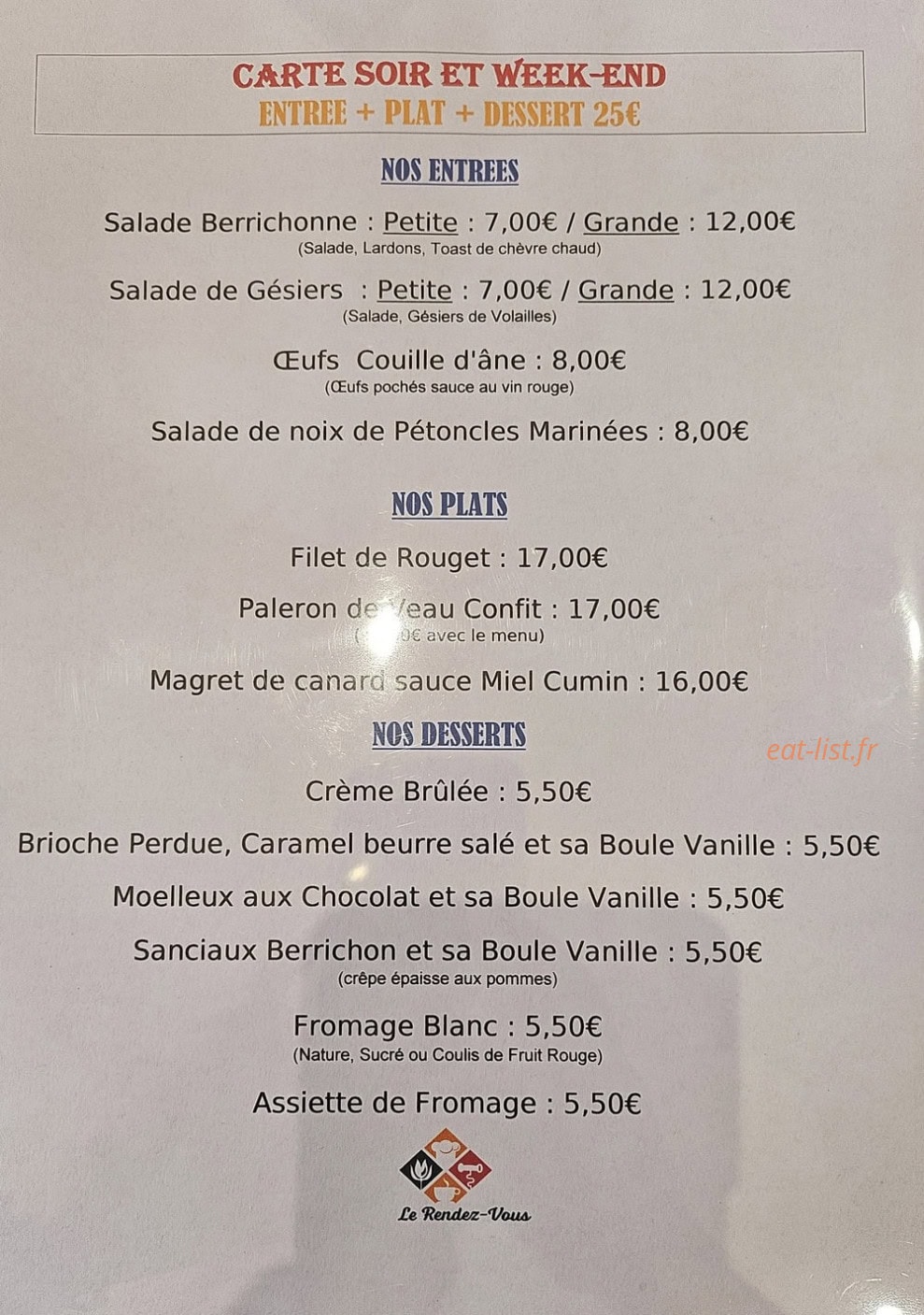 Le Rendez-Vous — carte page 1