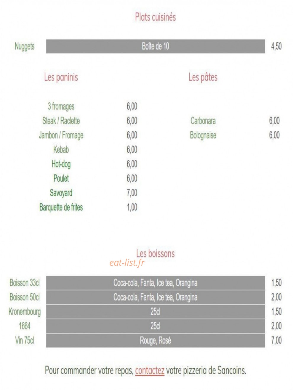 Chris pizza — carte page 3