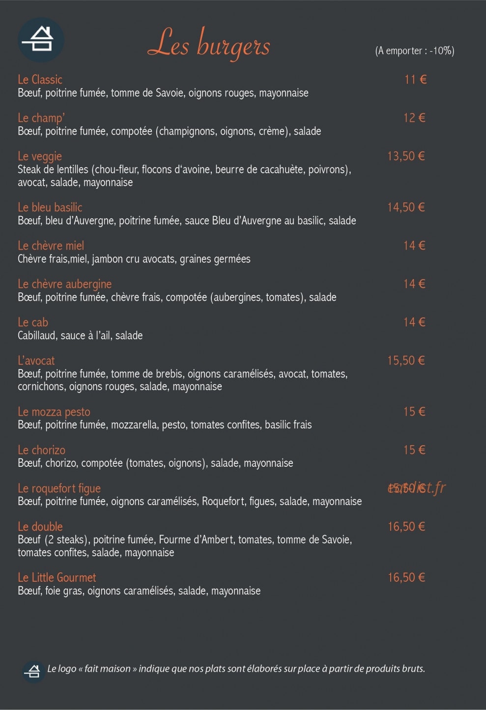 Little Gourmet — carte page 1