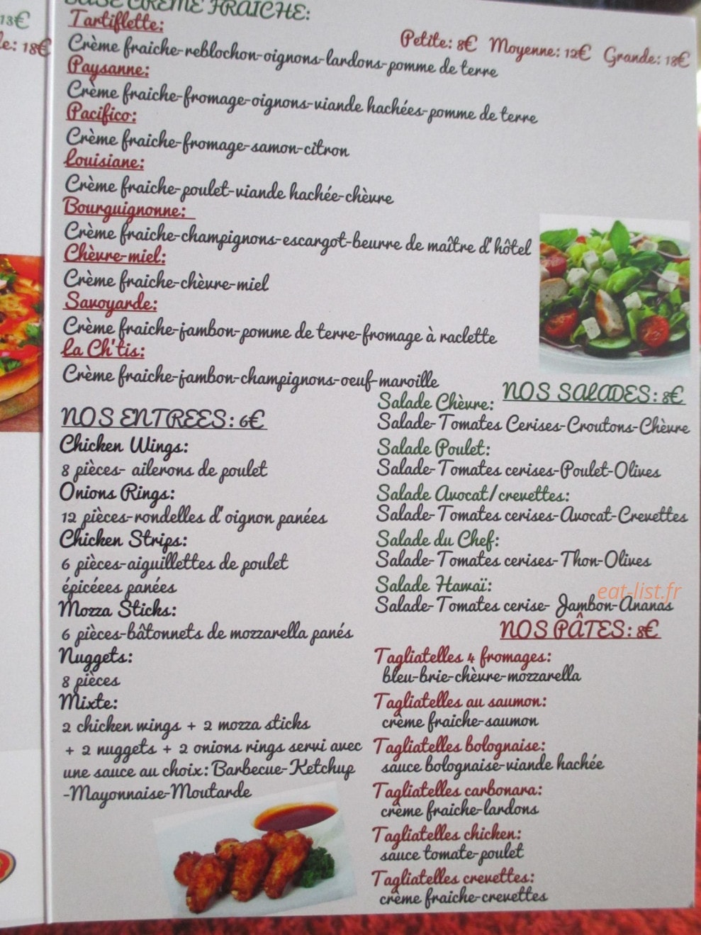 Aubigny Pizza — carte page 1