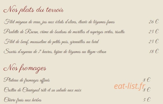 La chaumière — carte page 4