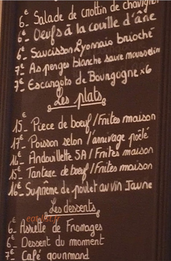 Le Petit Bouillon — carte page 1