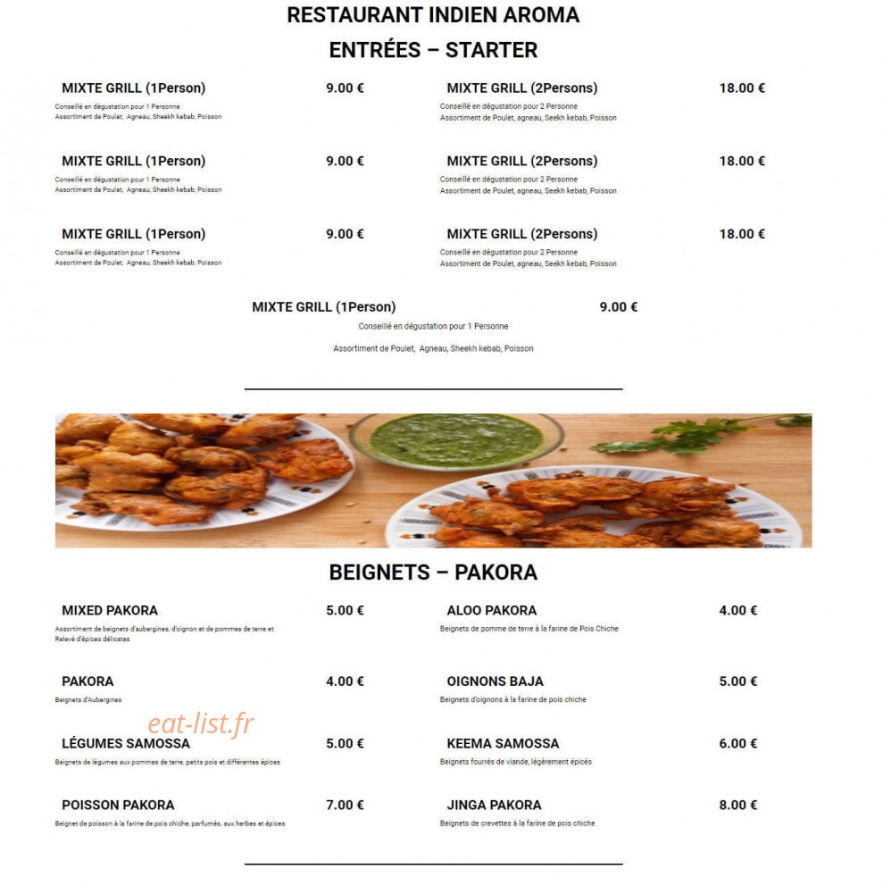 Aroma — carte page 1