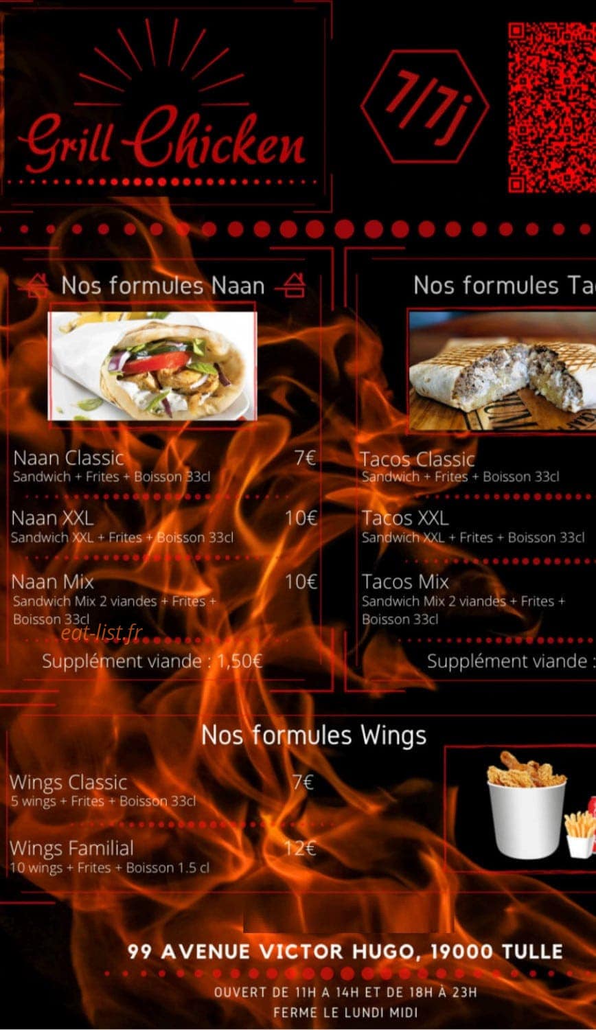 Grill Chicken — carte page 1