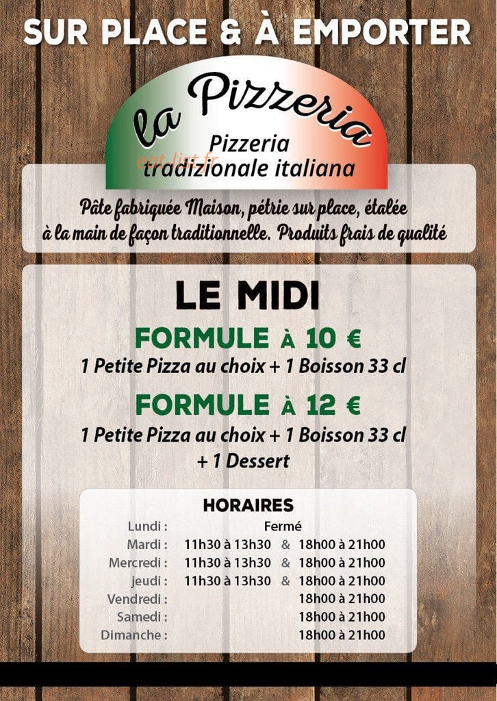 La Pizzeria à Tulle Menu Et Photos