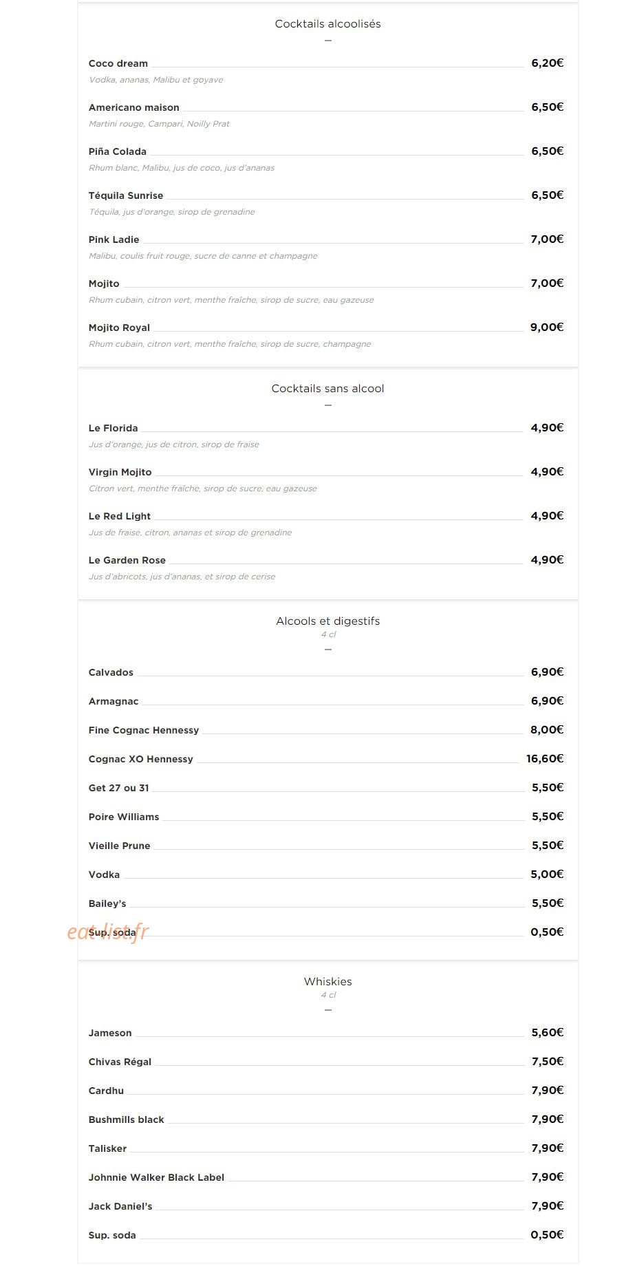 La Rôtisserie — carte page 10