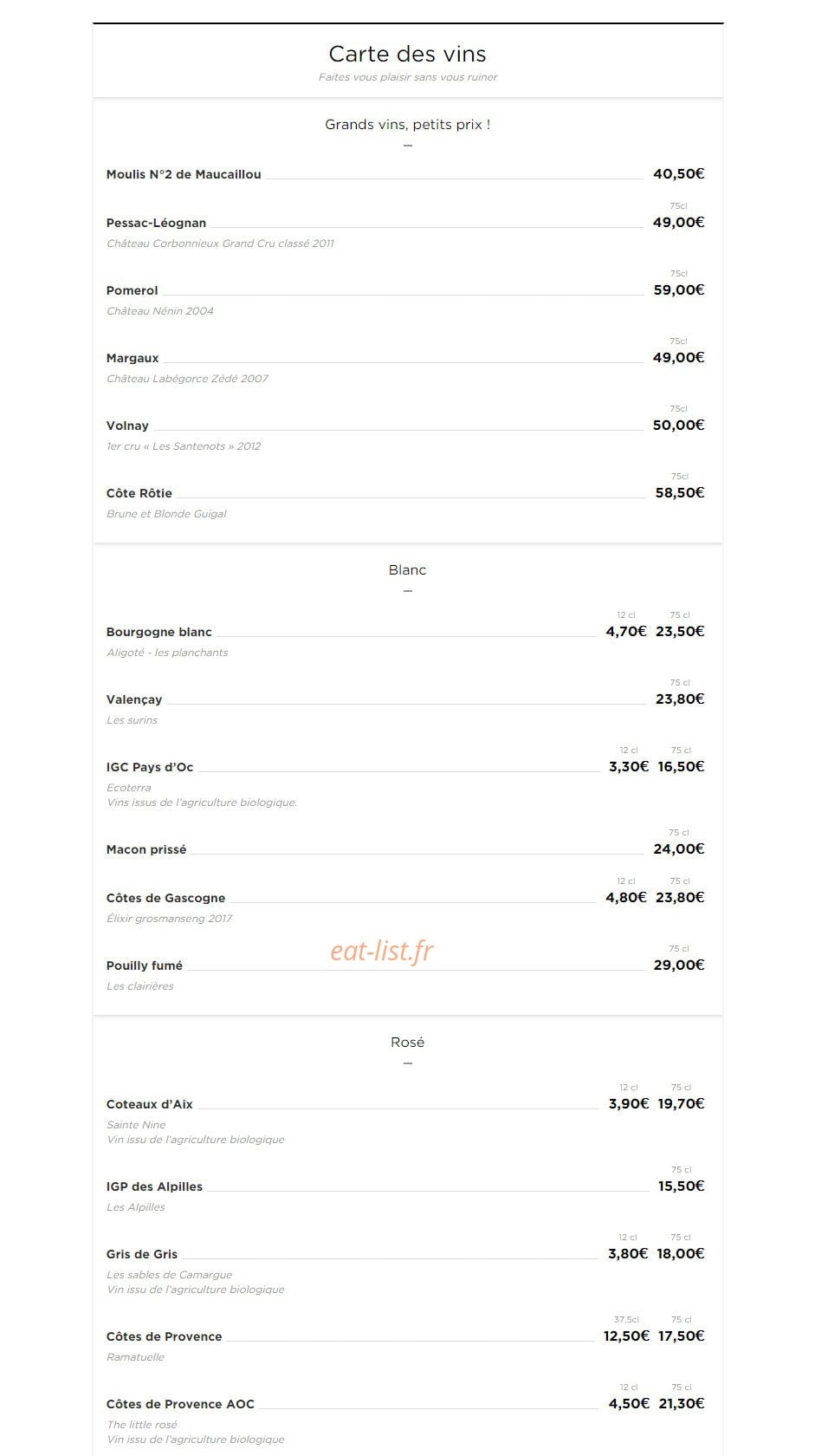 La Rôtisserie — carte page 11