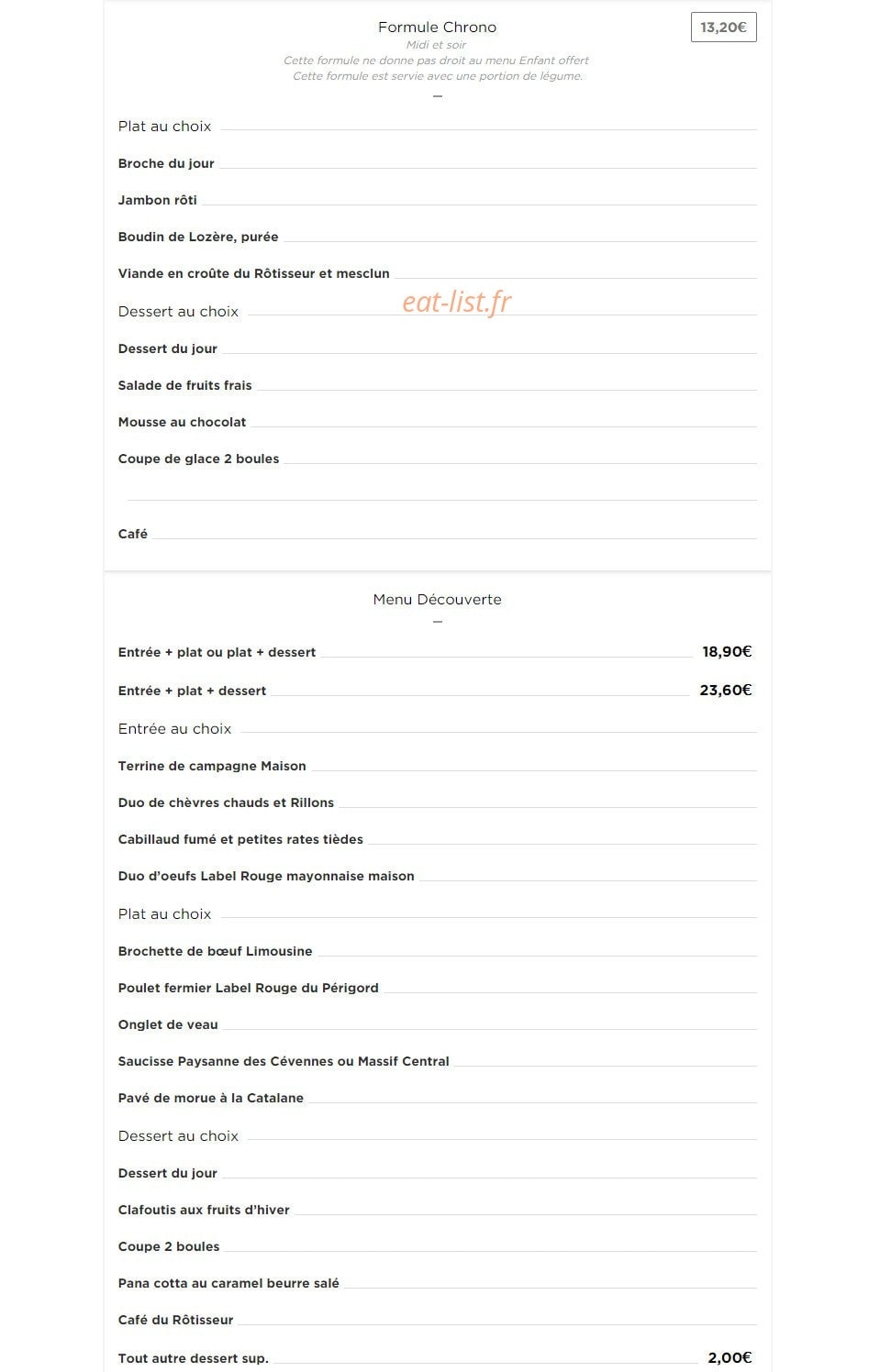 La Rôtisserie — carte page 5