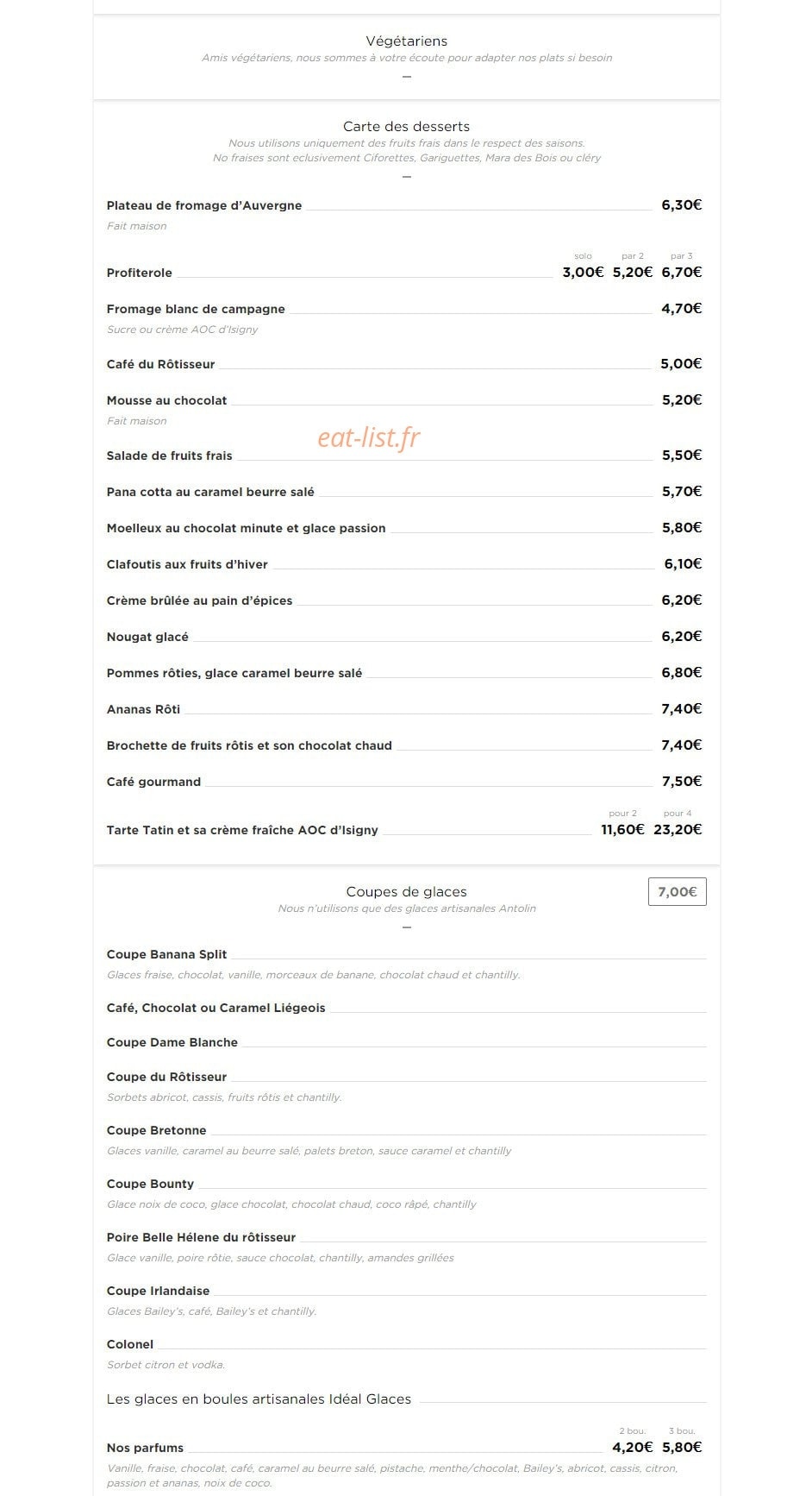 La Rôtisserie — carte page 4