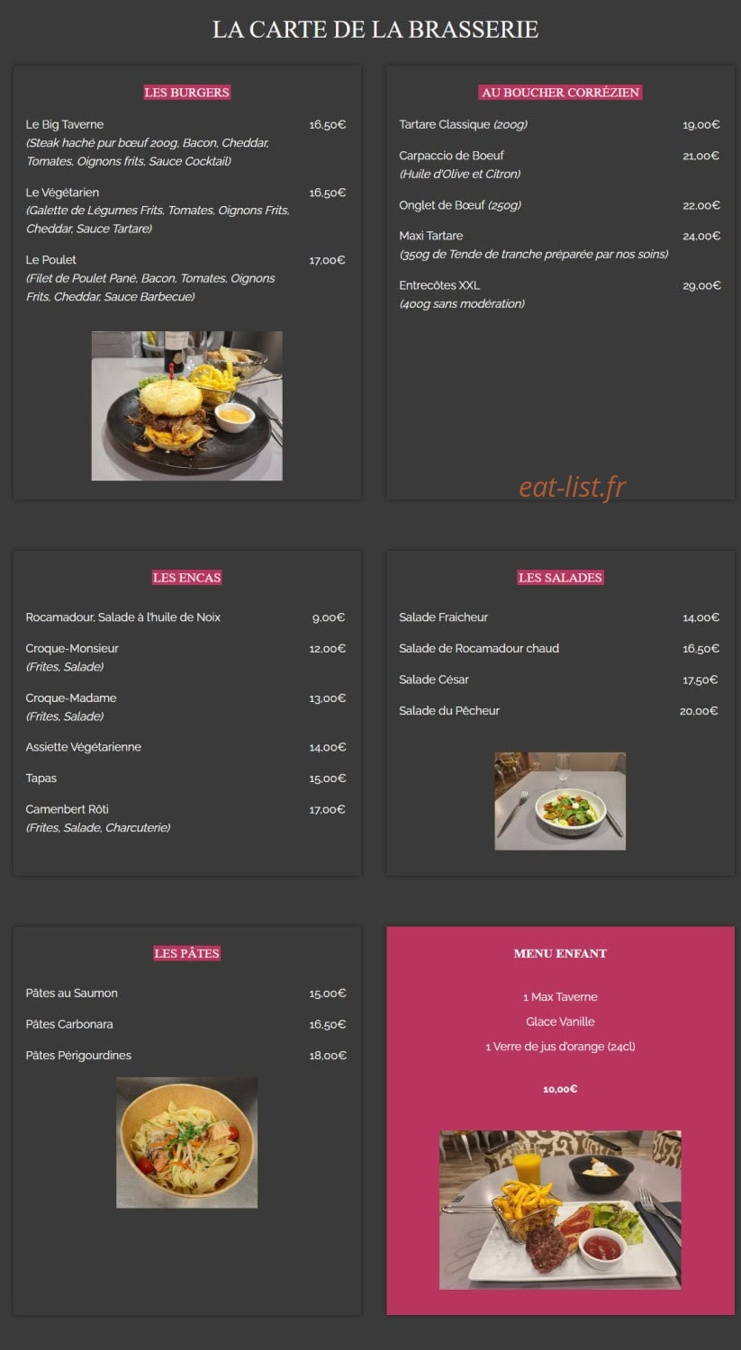 La Taverne du Sommelier — carte page 3