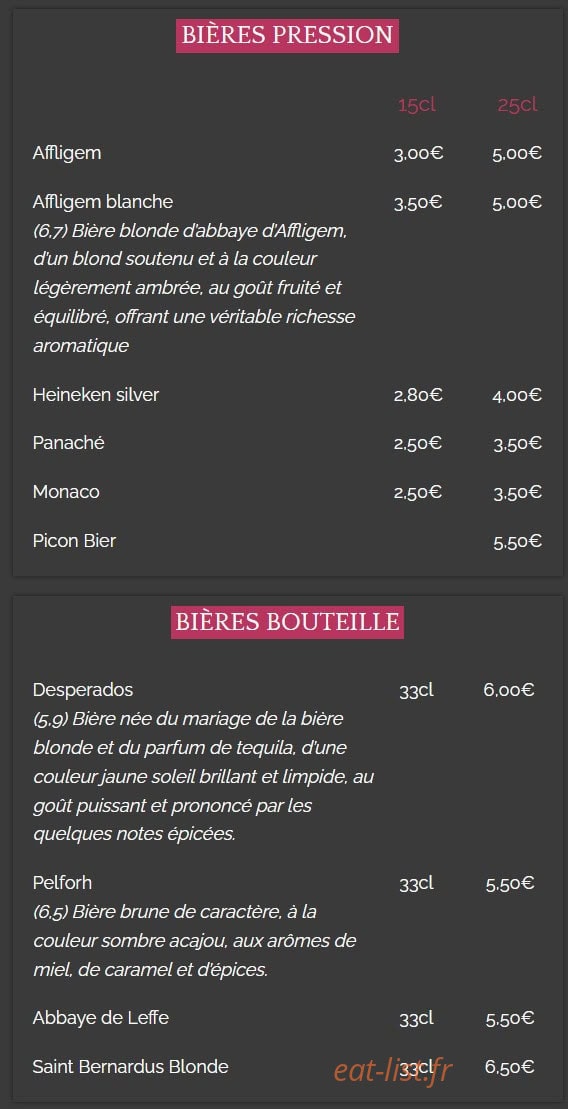 La Taverne du Sommelier — carte page 7