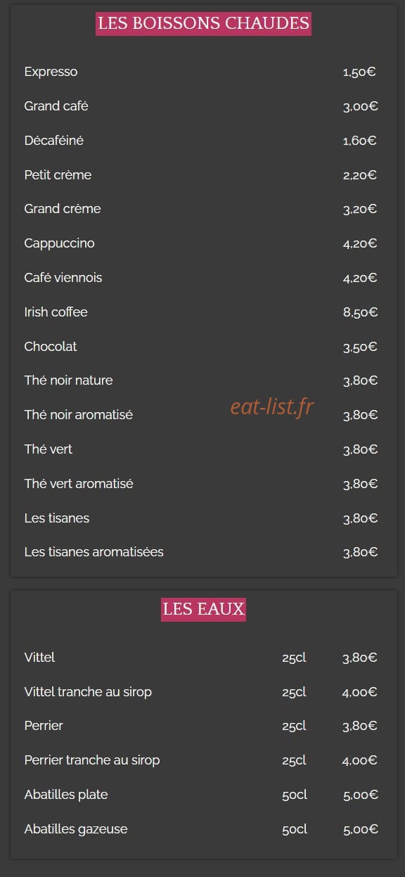 La Taverne du Sommelier — carte page 11