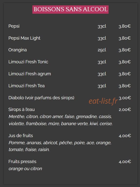 La Taverne du Sommelier — carte page 8