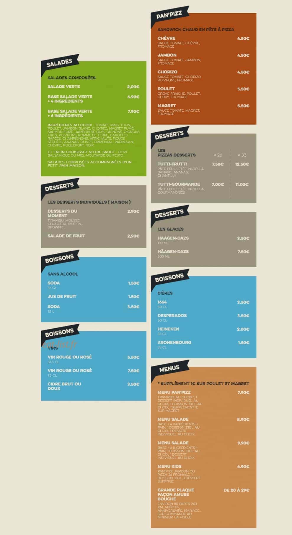 Authentic's pizza — carte page 2