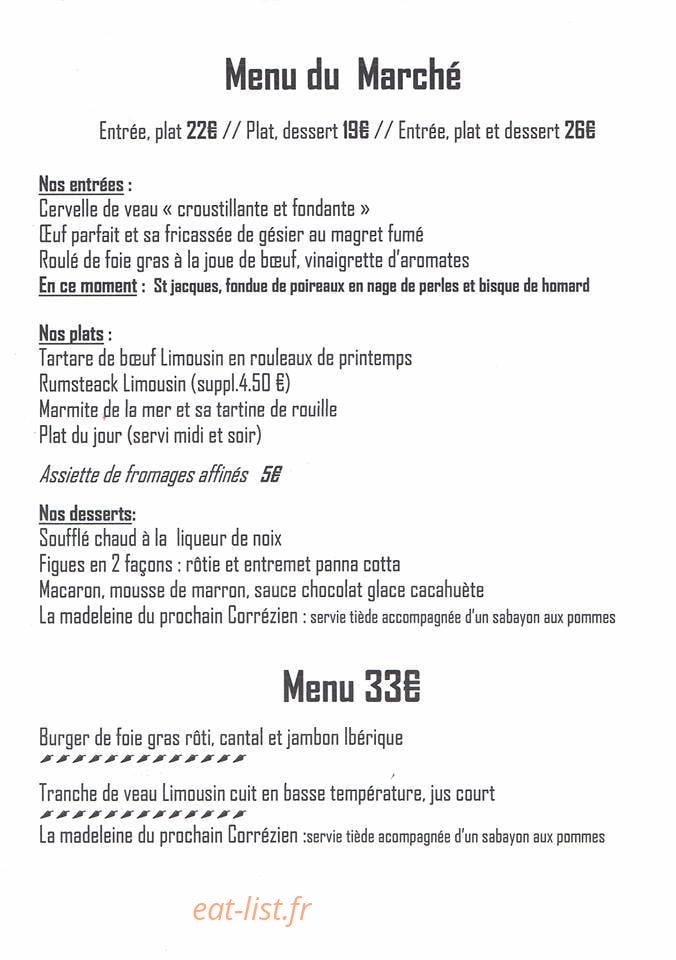 Bistrot C.Forget — carte page 2