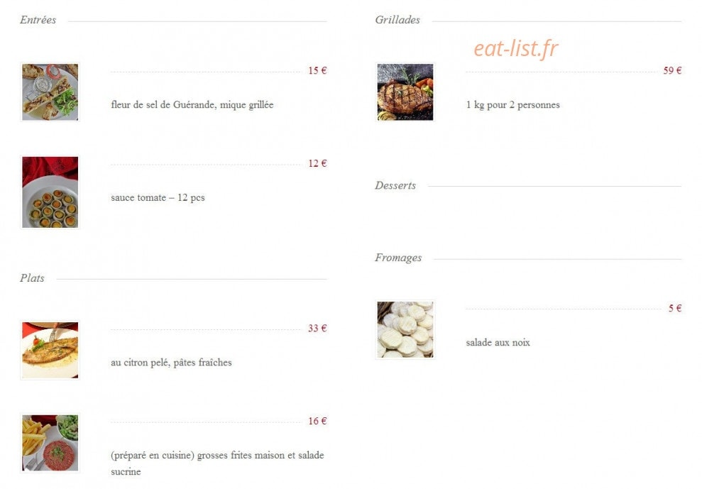 Bistrot Chambon — carte page 2