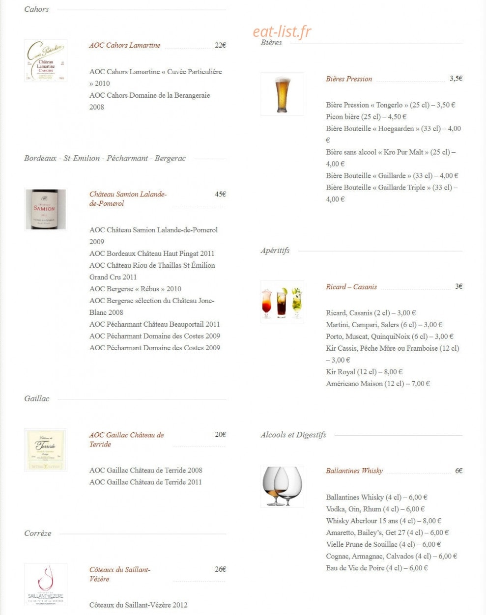 Bistrot Chambon — carte page 4