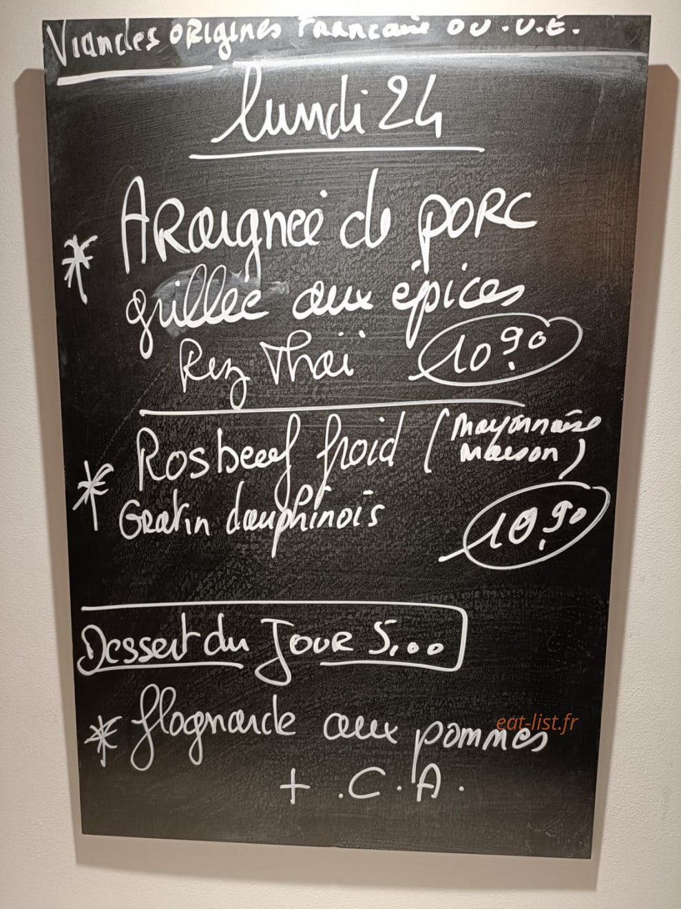 Bistrot Par Ici — carte page 1