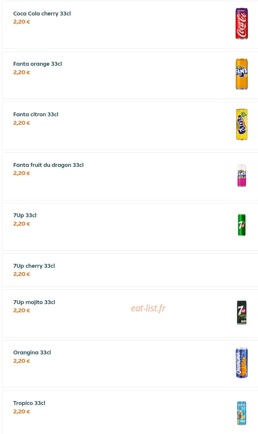 Brive food — carte page 9