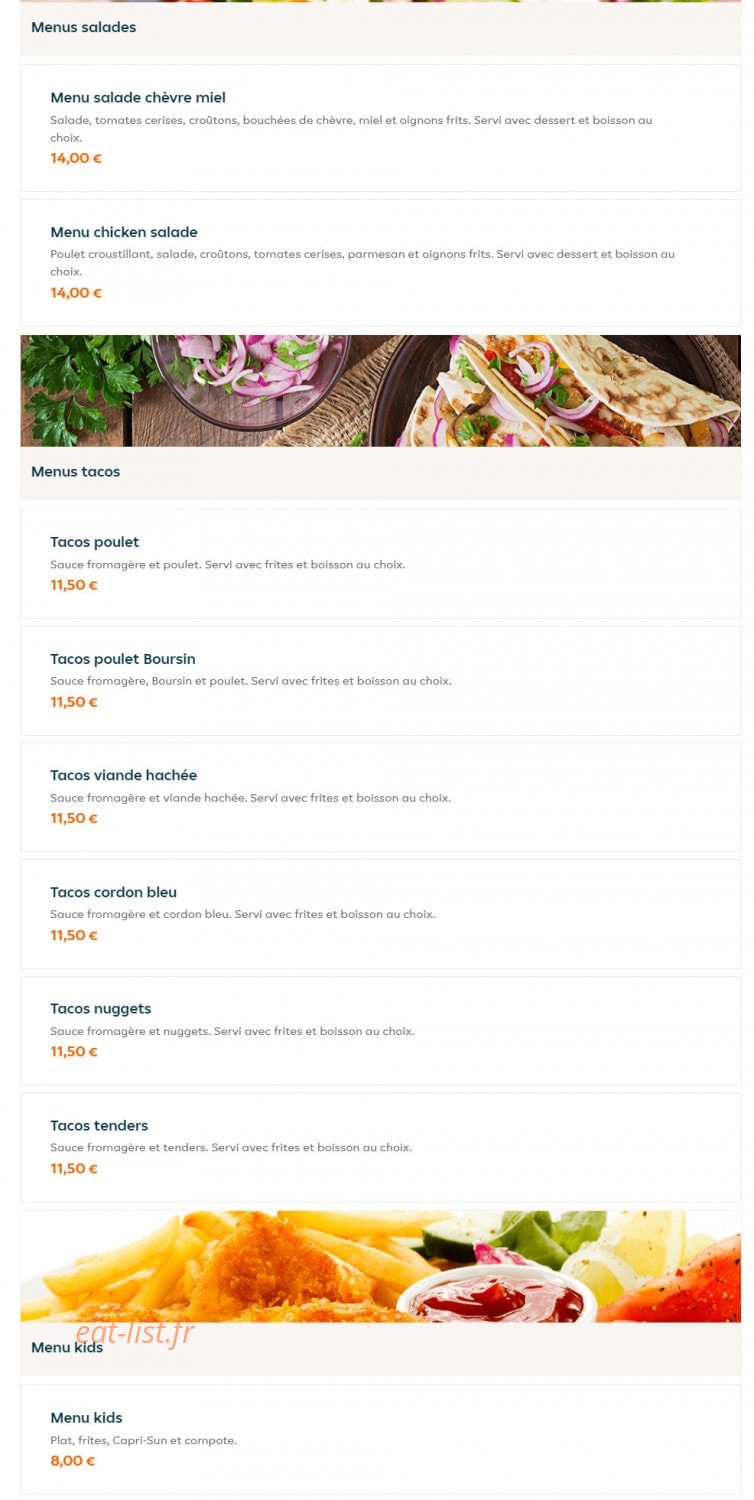 Brive food — carte page 3