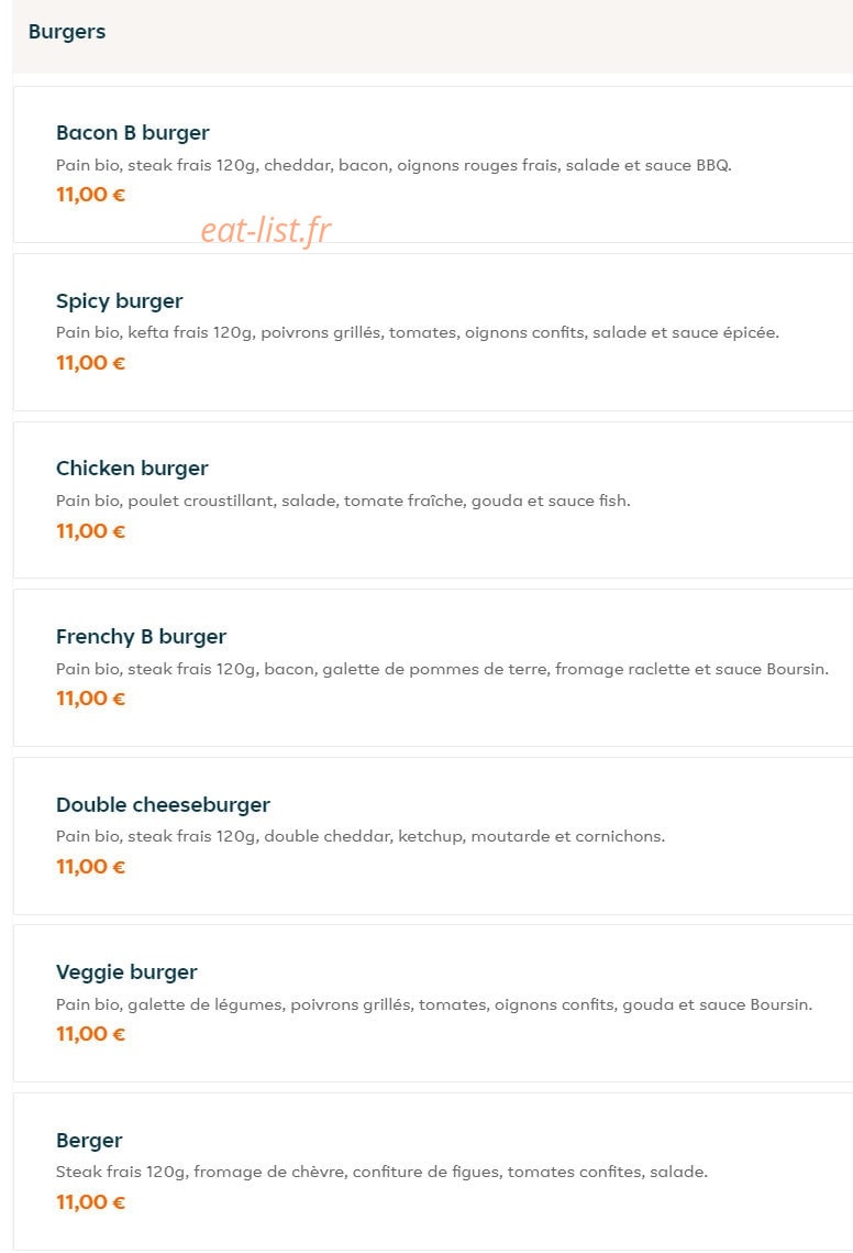 Brive food — carte page 2