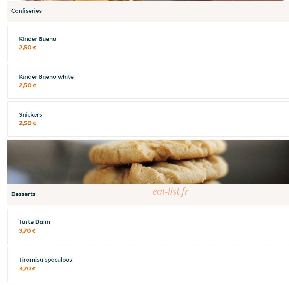 Brive food — carte page 7