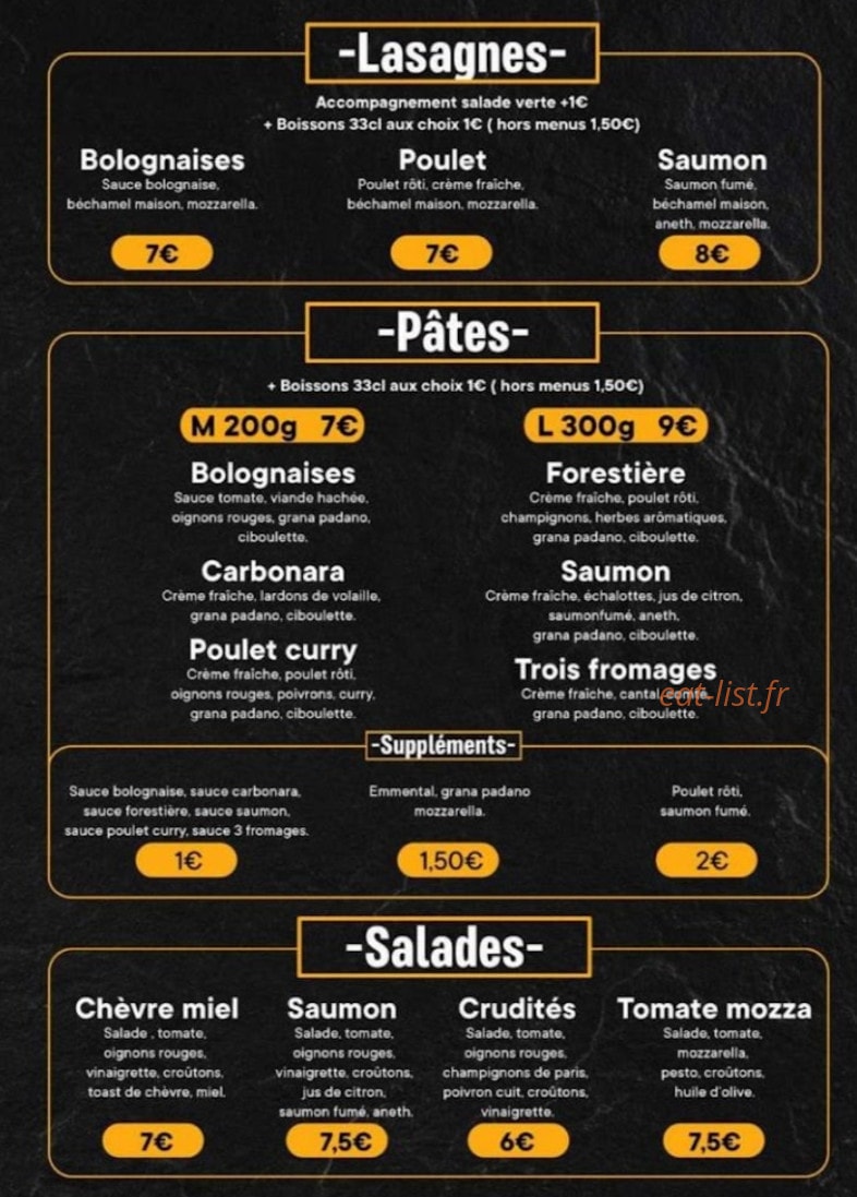 Brive food — carte page 2
