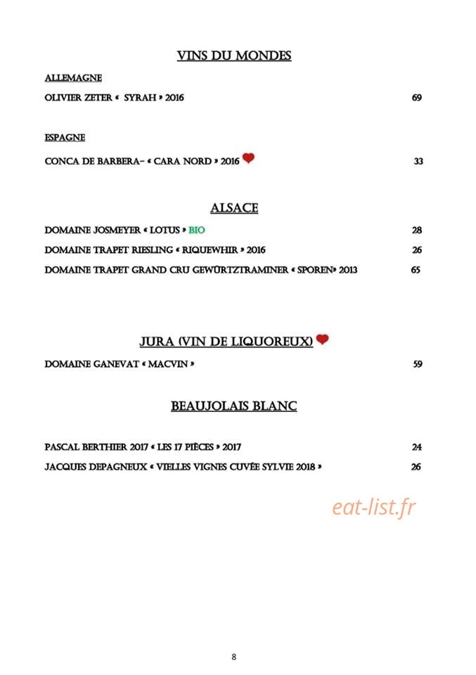Chez Paulo — carte page 8