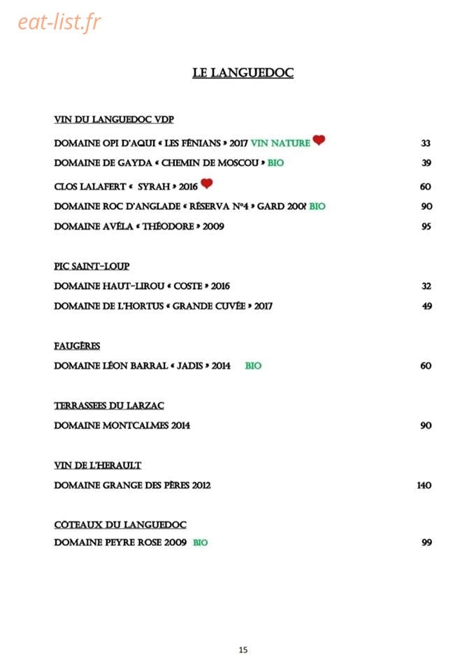 Chez Paulo — carte page 14