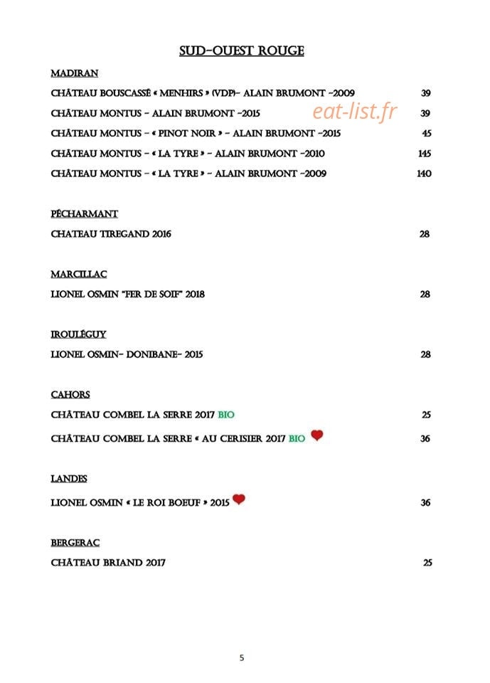 Chez Paulo — carte page 5