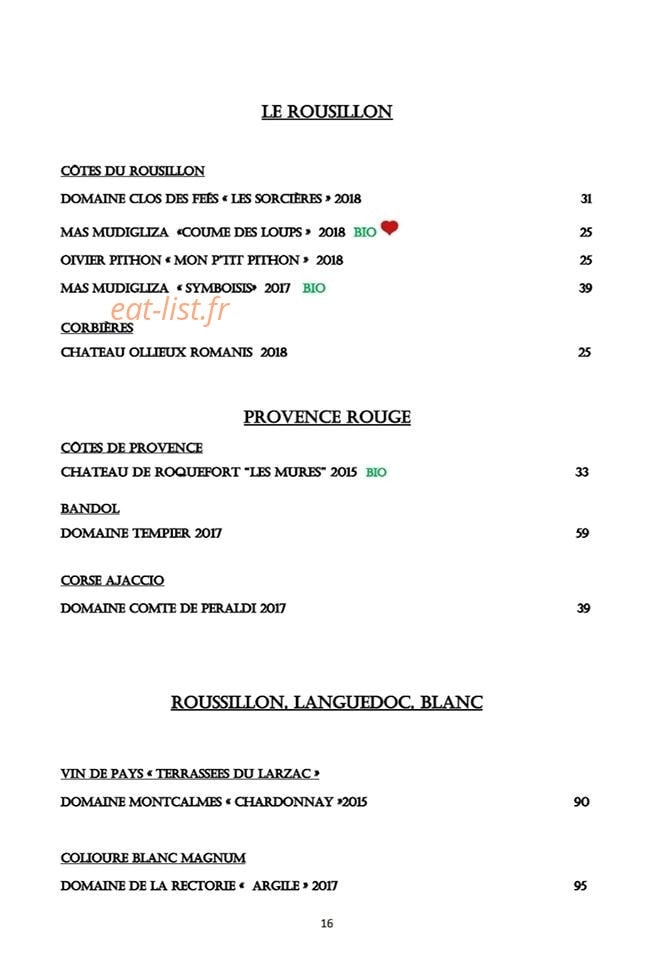 Chez Paulo — carte page 15