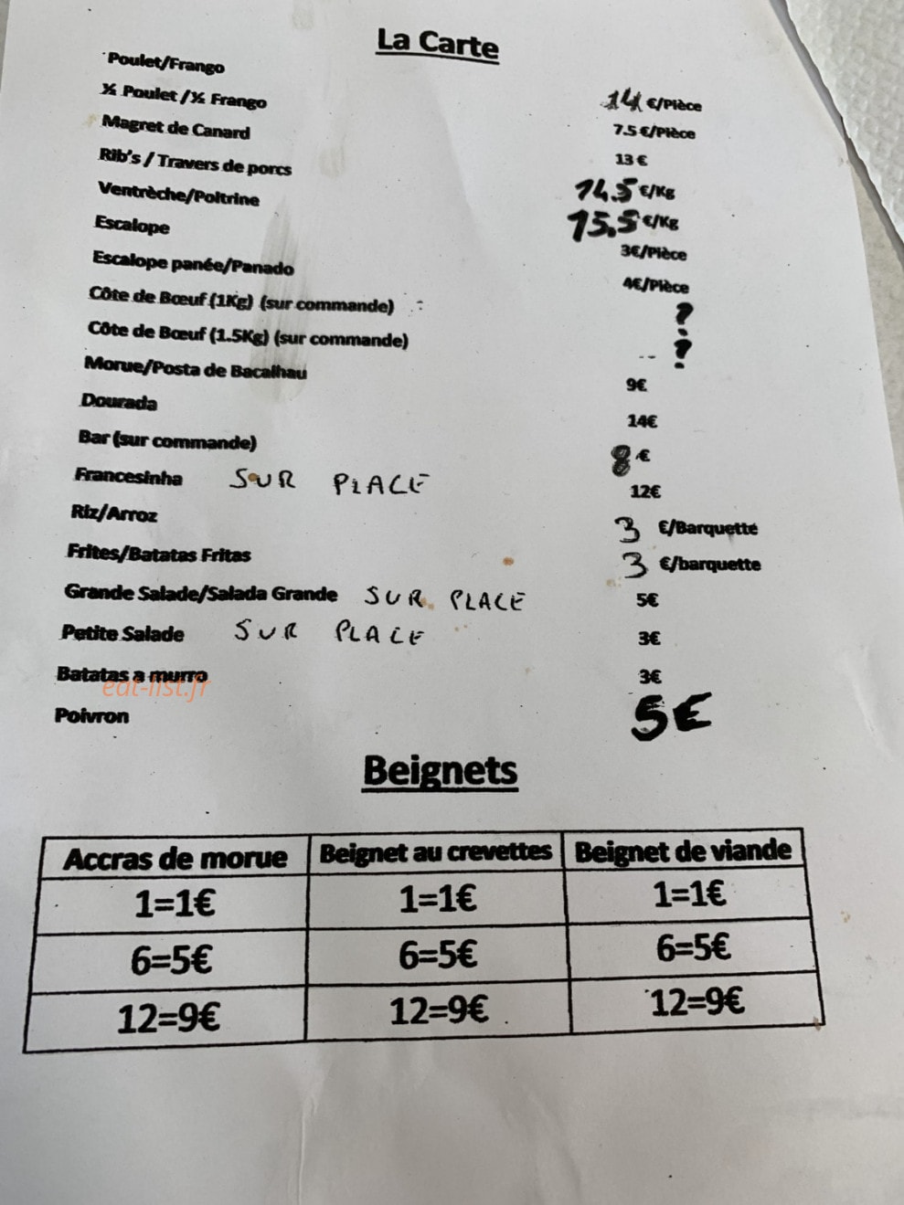 Churrasco Transmontano — carte page 1