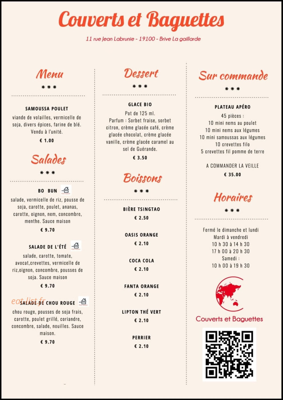 Couverts et Baguettes — carte page 2