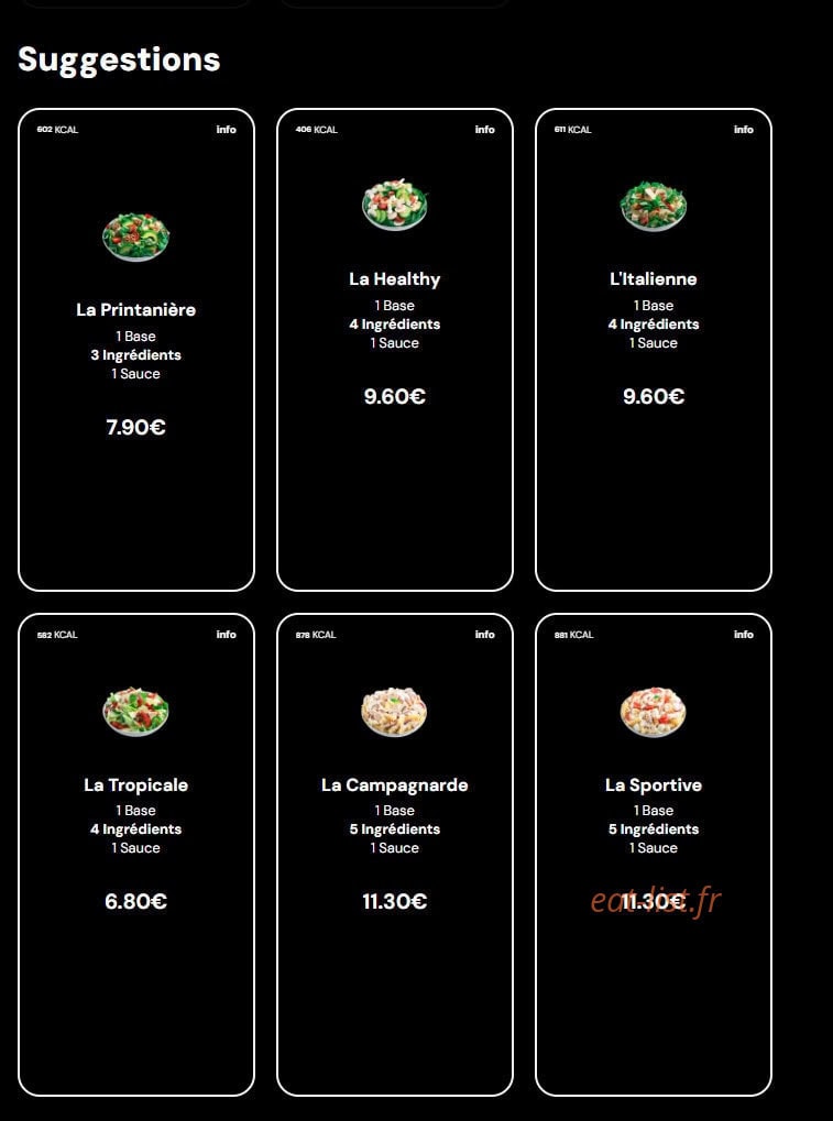 Eat Salad — carte page 3